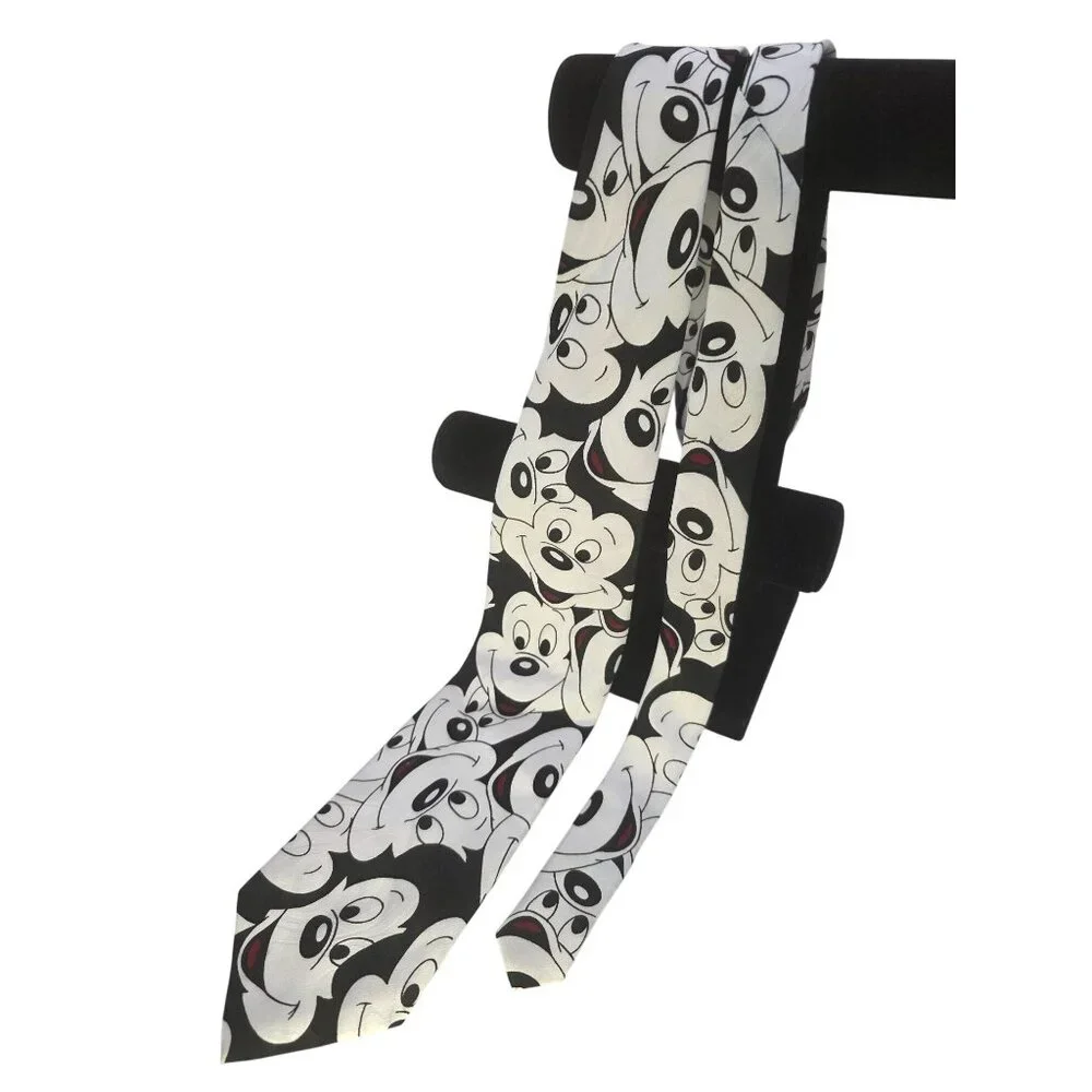 Disney Mickey Mouse Neck Tie By Balancine Inc 100% Polyester Black & White Carto